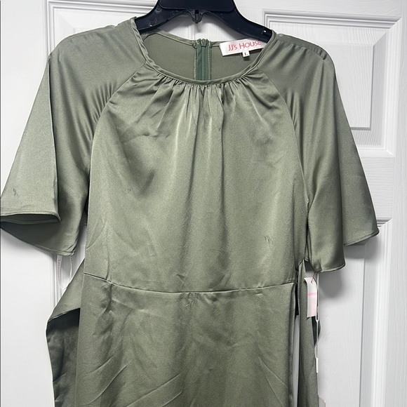 JJs House Sage Green Satin bridesmaid Dress/ Size L( fits more like a M) - Picture 1 of 14